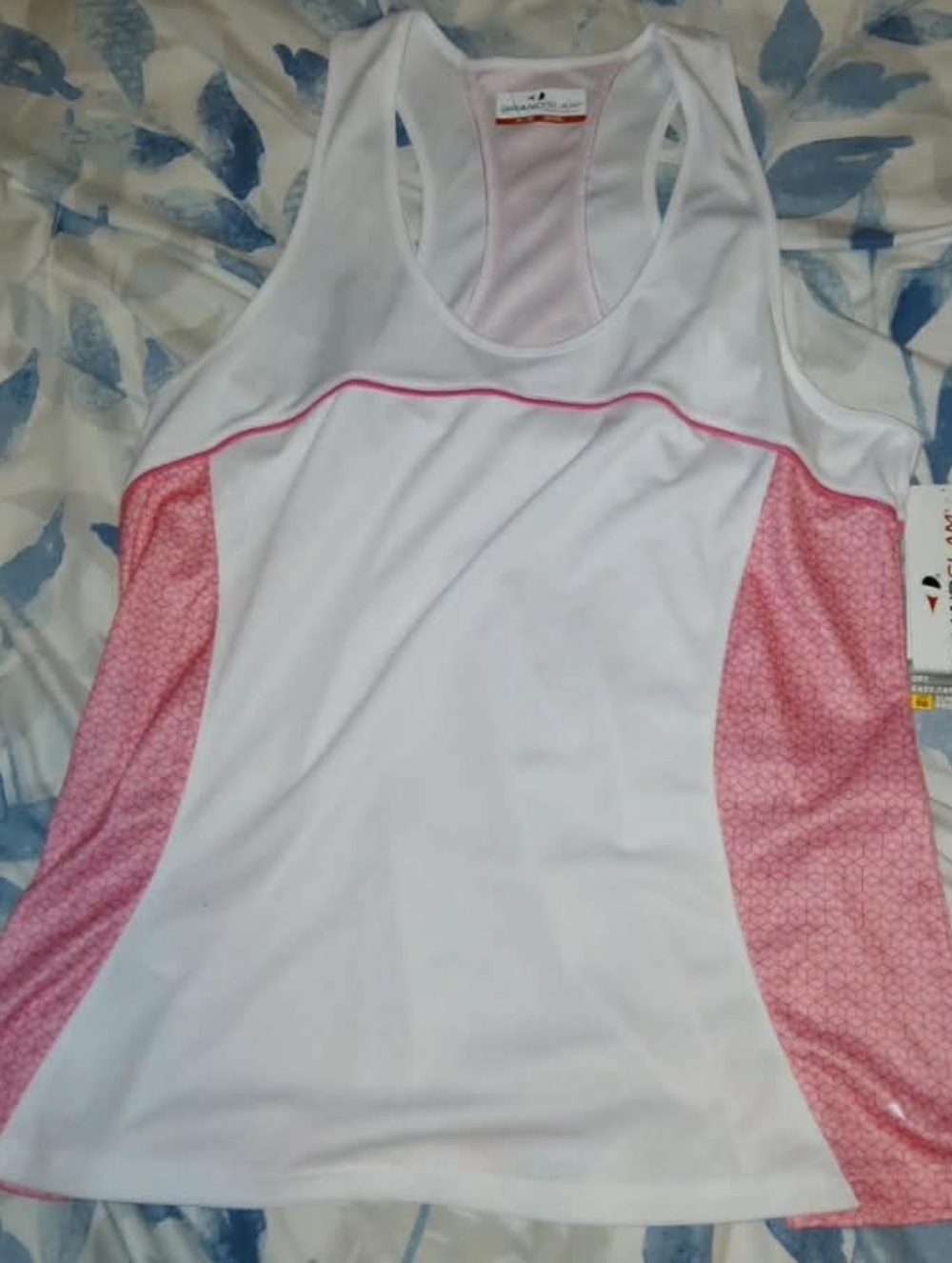 Grand Slam White and Pink Women's Athletic  Tank